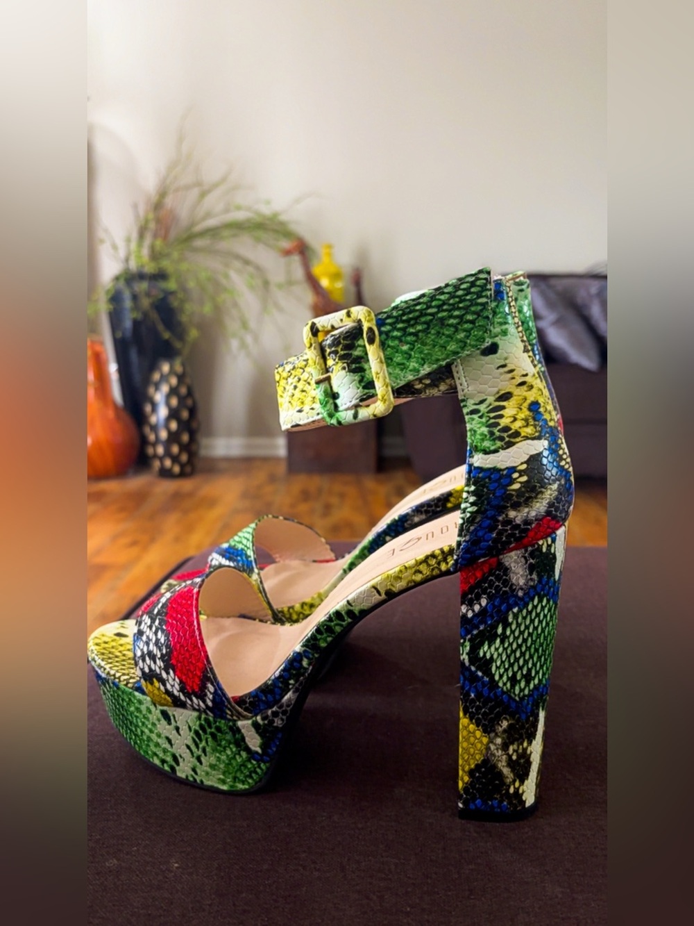 Snakeskin Print Platforms